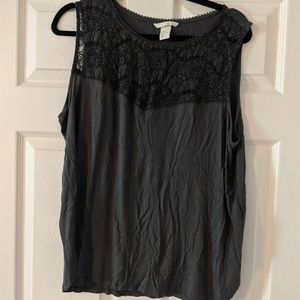 XL H&M Lace Charcoal Tank Top